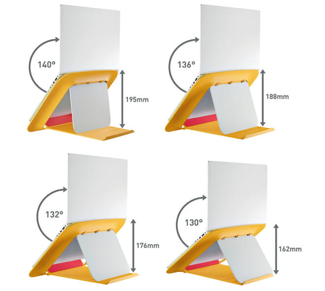 Laptopstandaard Leitz Ergo Cosy verstelbaar recyled geel