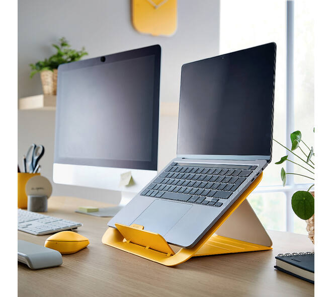 Laptopstandaard Leitz Ergo Cosy verstelbaar recyled geel