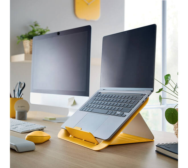 Laptopstandaard Leitz Ergo Cosy verstelbaar recyled geel