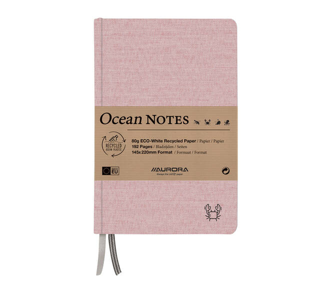 Notitieboek Aurora Ocean A5 192blz lijn 80gr linnenstructuur kaft rood