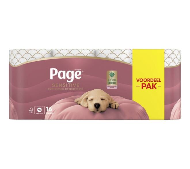 Toiletpapier Page Sensitive Aloë Vera 3-laags wit 140vel