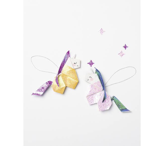 Vouwblaadjes Folia 75gr 14x14cm 50 vel 2zijdig iriserend embossing ass