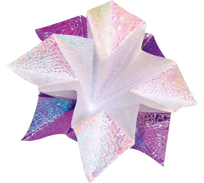Vouwblaadjes Folia 75gr 14x14cm 50 vel 2zijdig iriserend embossing ass
