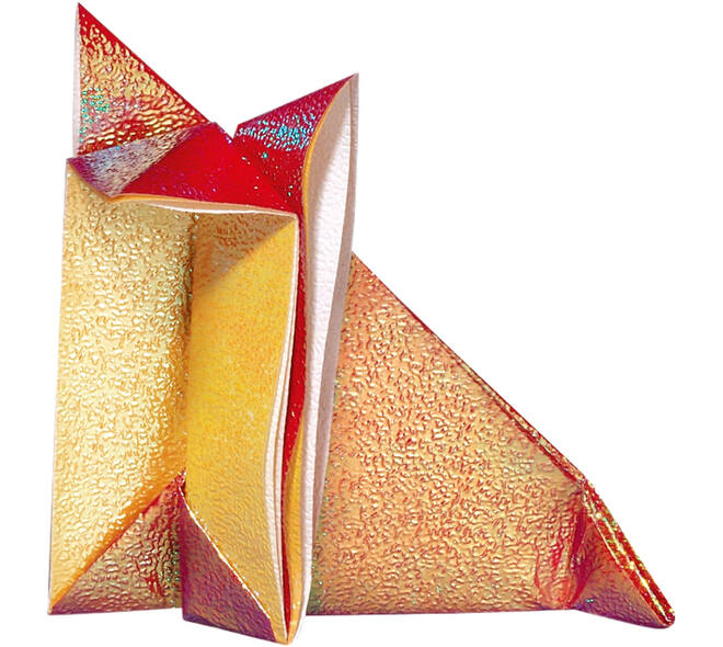 Vouwblaadjes Folia 75gr 14x14cm 50 vel 2zijdig iriserend embossing ass