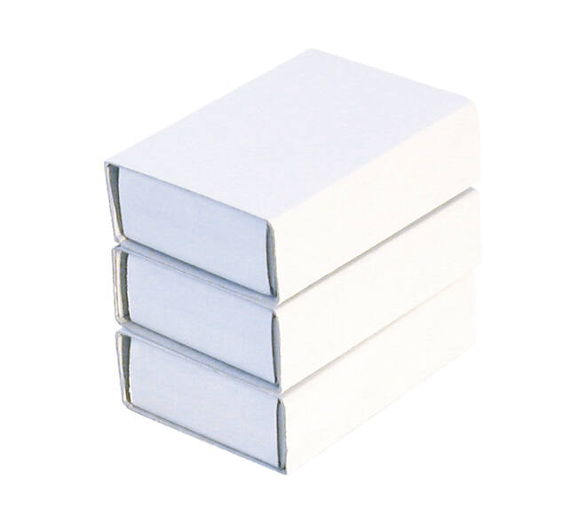 Luciferdoosjes Folia klein 53x37x11mm 10 stuks wit