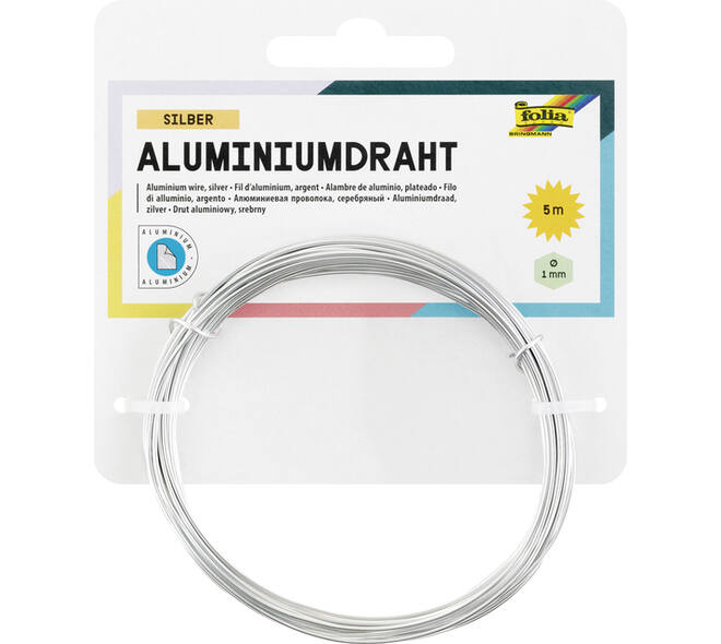 Aluminiumdraad Folia 1mmx5m zilver
