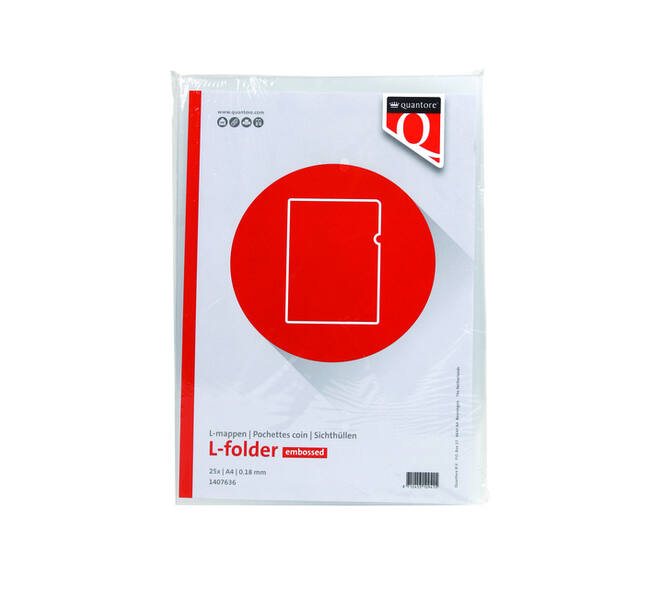 Insteekmap L-model Quantore A4 PP 0.18mm nerf 25 stuks