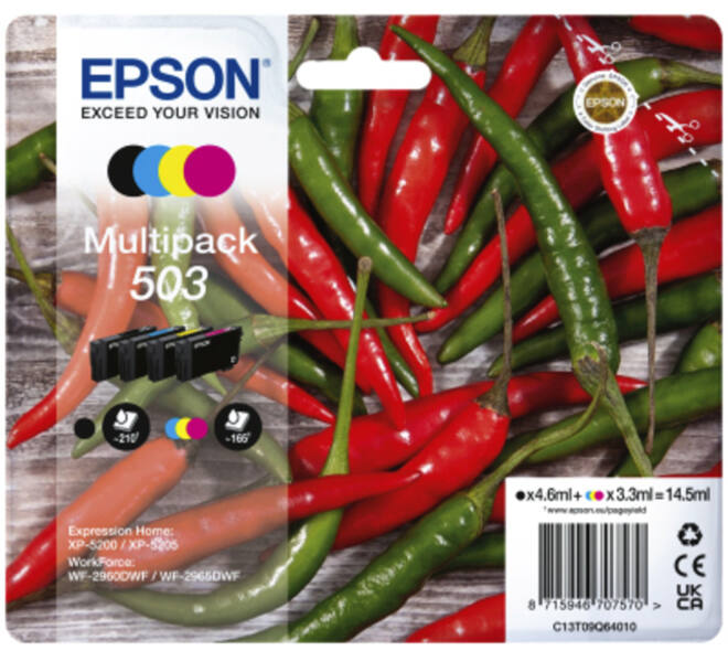 Inktcartridge Epson 503 T09Q64 zwart + 3 kleuren
