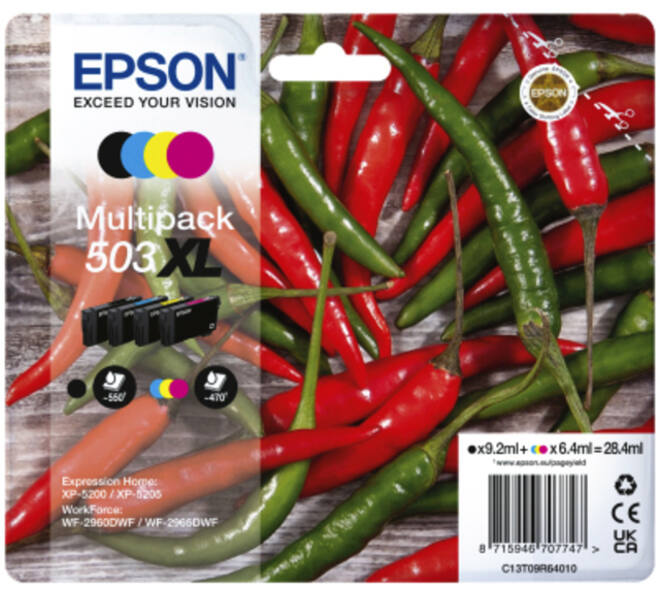 Inktcartridge Epson 503XL T09R64 zwart + 3 kleuren