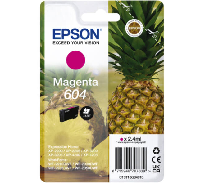 Inktcartridge Epson 604 T10G34 rood