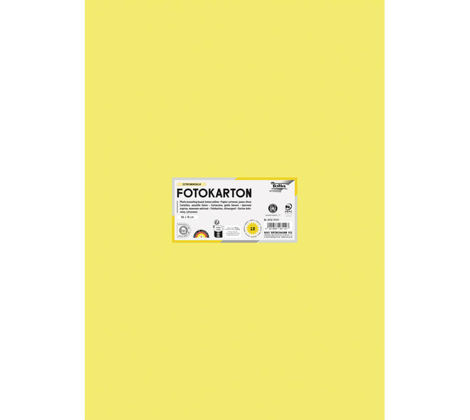 Fotokarton Folia 300gr 50x70cm 12 citroengeel