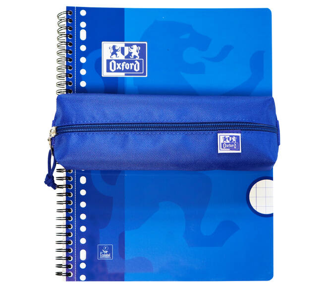 Pennenetui Oxford rechthoek blauw