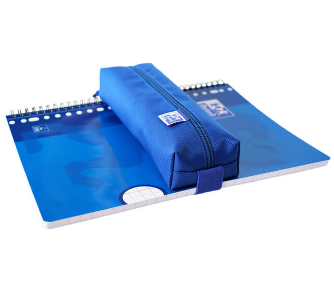 Pennenetui Oxford rechthoek blauw