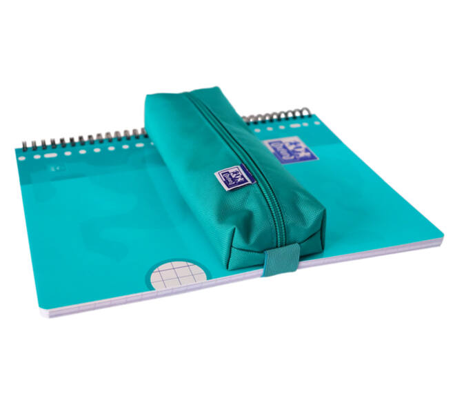 Pennenetui Oxford rechthoek turquoise