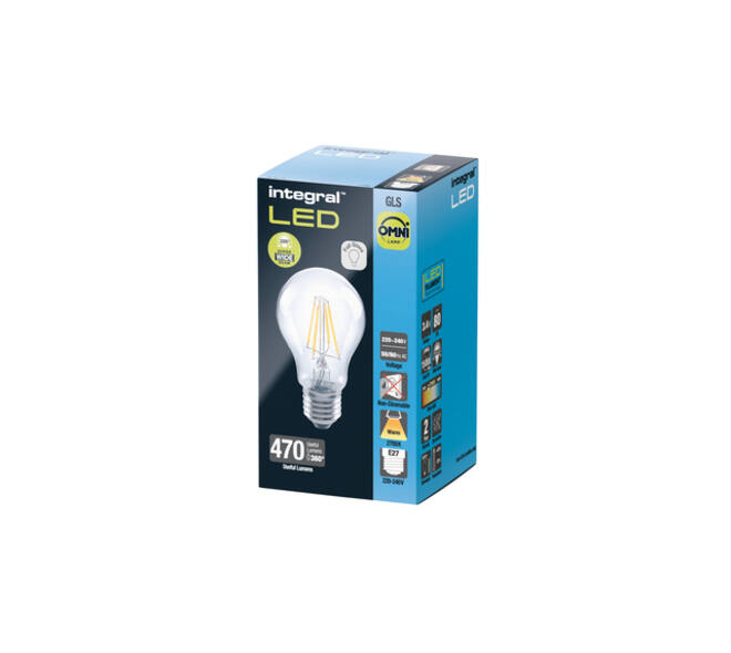 Ledlamp Integral E27 2700K warm wit 3.4W 470lumen