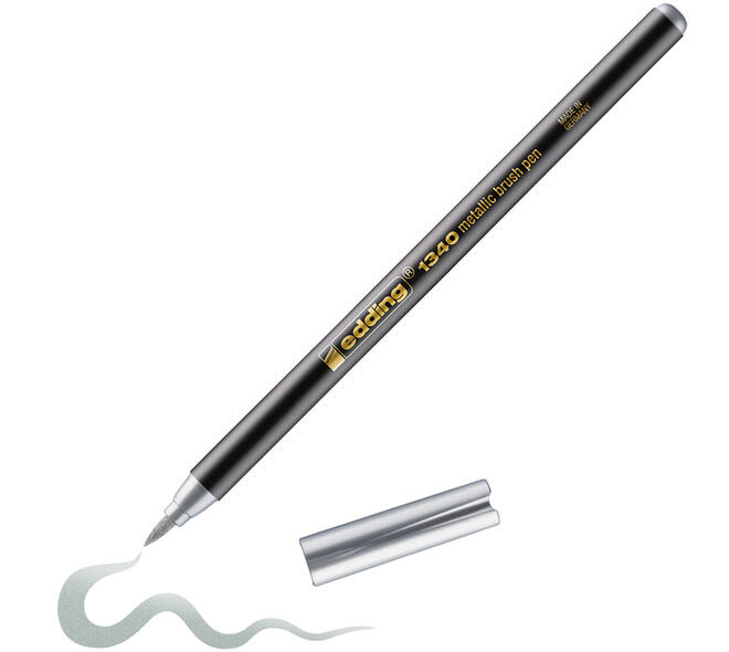 Brushpen edding 1340 metallic zilver