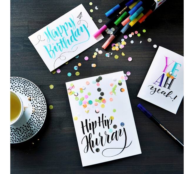 Brushpen edding 1340 Happy Lettering assorti set à 9 stuks