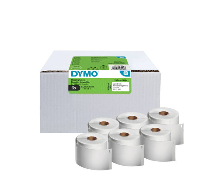 Etiket Dymo LabelWriter 5XL verzendlabel 102x210mm 6 rollen á 140 stuks wit