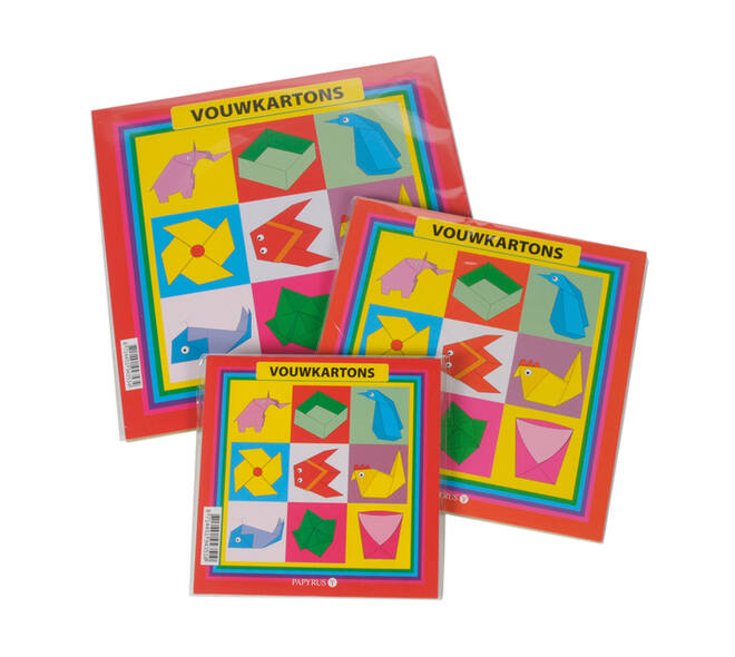 Vouwkartons vierkant 16x16cm 105gram assorti 40 vel