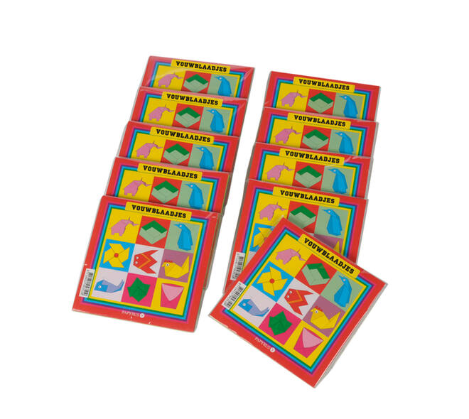 Vouwblaadjes vierkant 16x16cm 65gram assorti