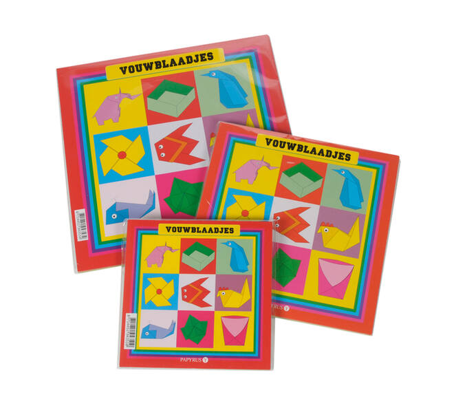 Vouwblaadjes vierkant 20x20cm 65gram assorti 90 vel