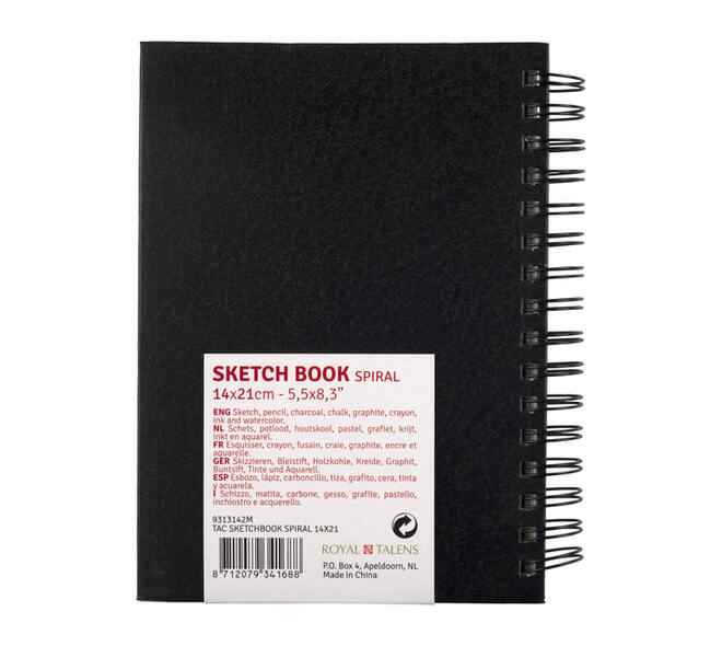 Schetsboek Talens Art Creation 80 vel 110gr 140x210mm spiraal zwart