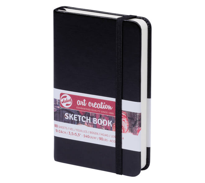 Schetsboek Talens Art Creation 80 witte vellen 140gr 90x140mm zwart