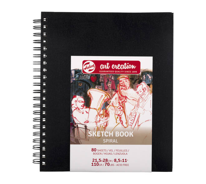 Schetsboek Talens Art Creation 80 vel 110gr 210x280mm spiraal zwart