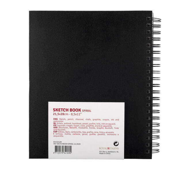 Schetsboek Talens Art Creation 80 vel 110gr 210x280mm spiraal zwart