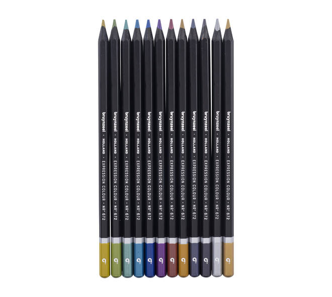 Kleurpotloden Bruynzeel Expression assorti metallic blik à 12 stuks