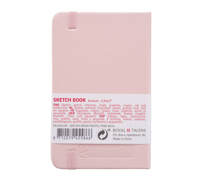 Schetsboek Talens Art Creation 80 witte vellen 140gr 90x140mm roze