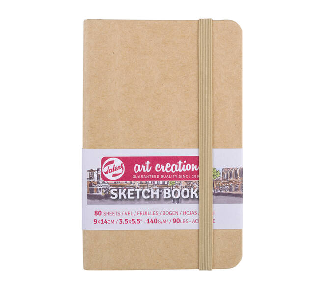 Schetsboek Talens Art Creation 80 witte vellen 140gr 90x140mm kraft