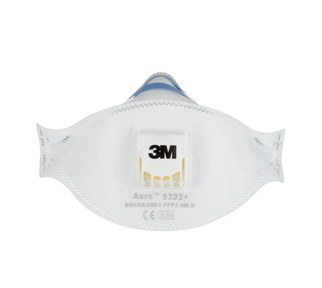 Stofmasker 3M Aura voor schuren 9322+ FFP2 met ventiel 5 stuks