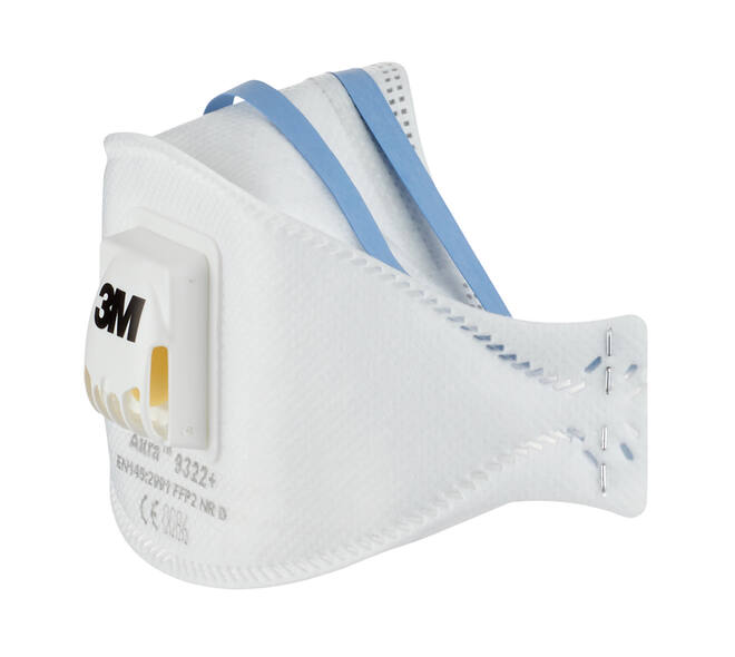 Stofmasker 3M Aura voor schuren 9322+ FFP2 met ventiel 5 stuks