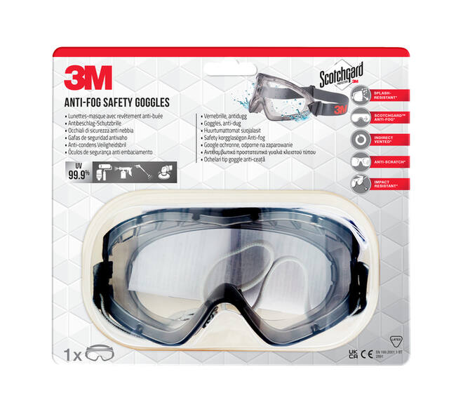 Ruimzichtbril 3M anti-fog Safety krasbestendig