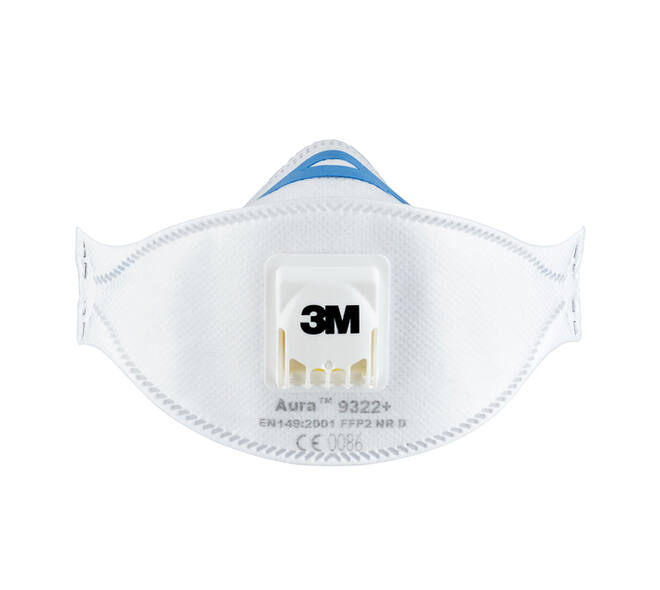 Stofmasker 3M Aura voor schuren 9322 FFP2 met ventiel 2 stuks