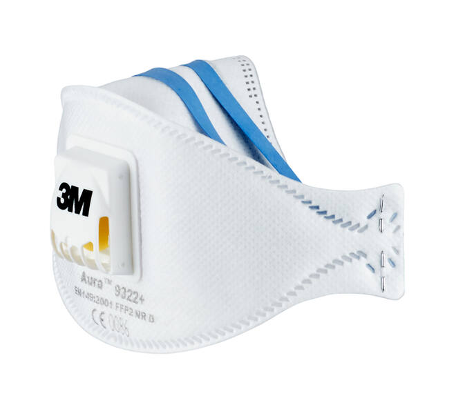 Stofmasker 3M Aura voor schuren 9322 FFP2 met ventiel 2 stuks