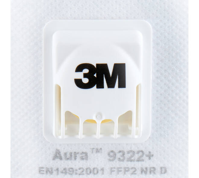 Stofmasker 3M Aura voor schuren 9322 FFP2 met ventiel 2 stuks