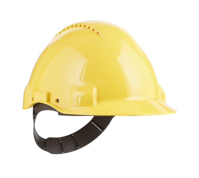 Veiligheidshelm 3M 53-62cm Uvicator en pinverstelling geel