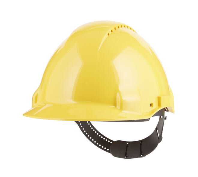 Veiligheidshelm 3M 53-62cm Uvicator en pinverstelling geel