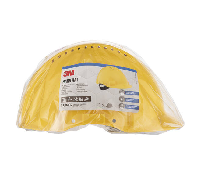 Veiligheidshelm 3M 53-62cm Uvicator en pinverstelling geel