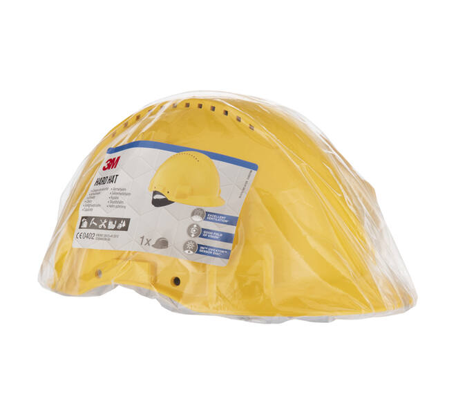 Veiligheidshelm 3M 53-62cm Uvicator en pinverstelling geel