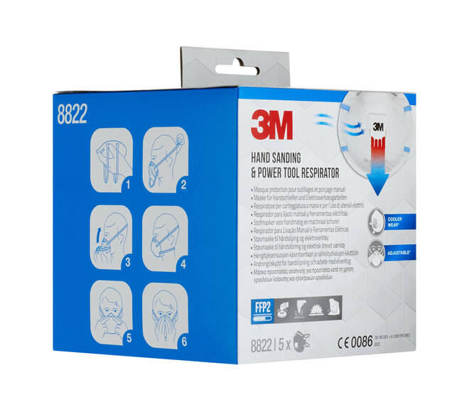 Stofmasker 3M voor schuren 8822 FFP2 met ventiel 5 stuks