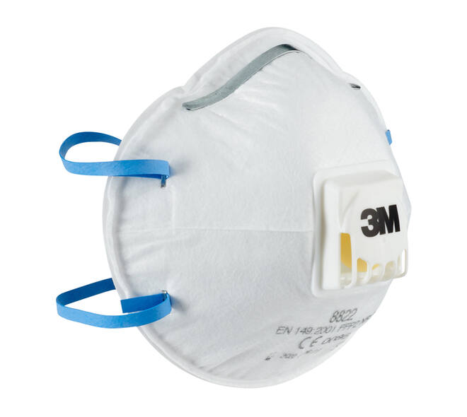 Stofmasker 3M voor schuren 8822 FFP2 met ventiel 5 stuks