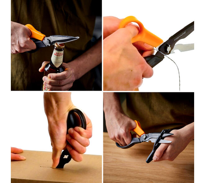 Schaar Fiskars Cuts+More Titanium multifunctioneel zwart