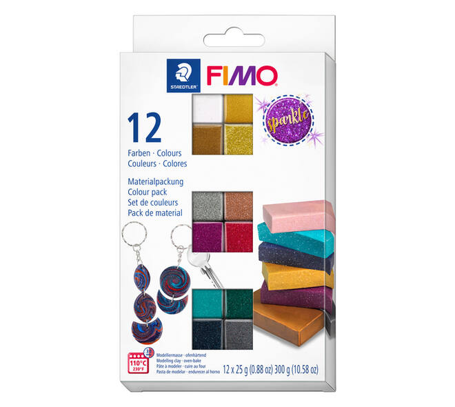 Klei Fimo effect colour pak à 12 sparkelende kleuren
