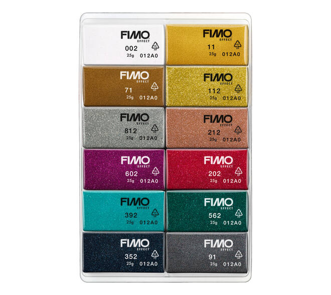 Klei Fimo effect colour pak à 12 sparkelende kleuren