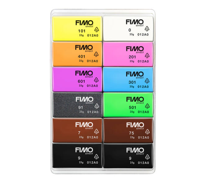 Klei Fimo effect colour pak à 12 neon kleuren