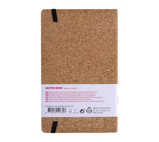 Schetsboek Talens Art Creation 80 witte vellen 140gr 130x210mm kurk