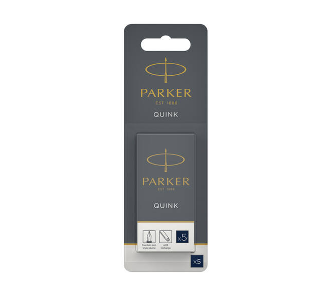 Inktpatroon Parker Quink blauwzwart blister à 5 stuks